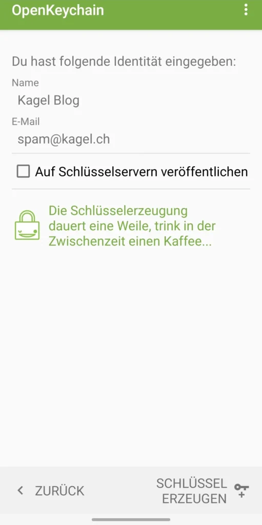 OpenKeychain Schritt 4